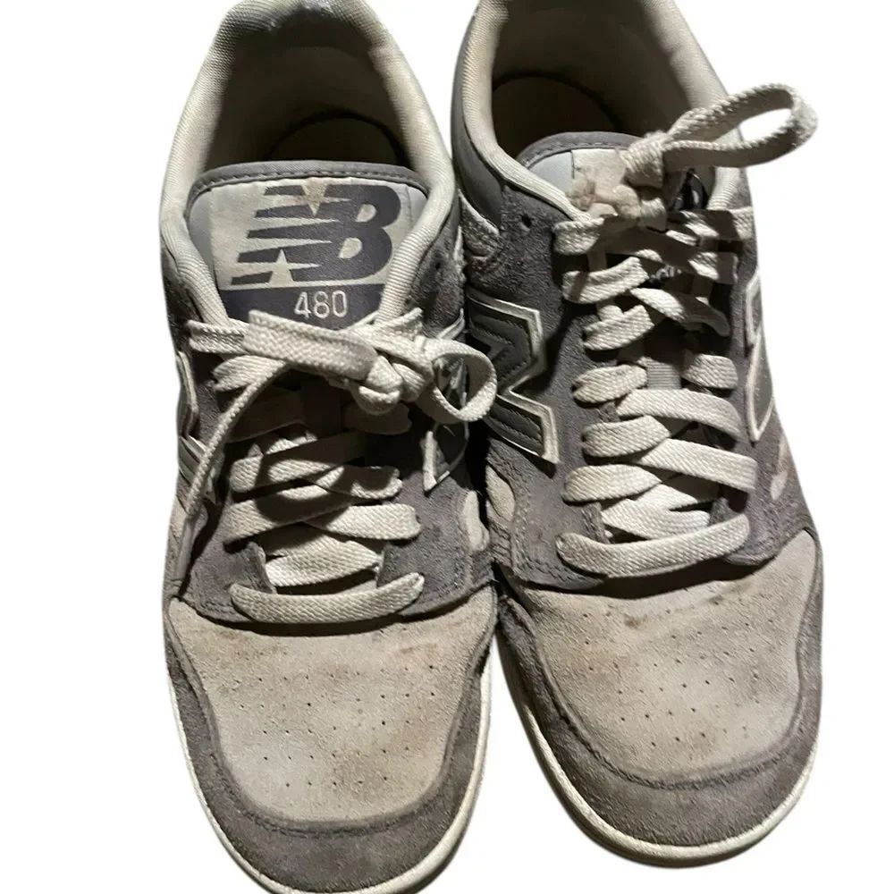 New Balance Men’s Gray and White 480 Suede Lace-Up Sneakers size 8.5